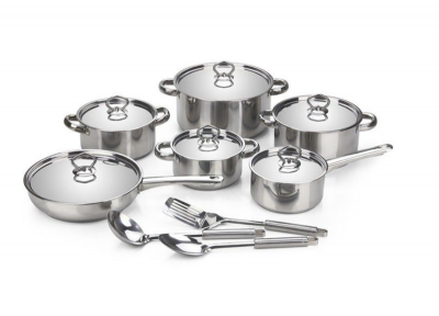 Set Of 15 Pieces Heavy Bottom Stainless Steel Cookware