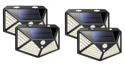 Photo of 4 piecesS Solar Powered 114 LED Wall Light With Motion Sensor-Q-L433