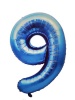 Foil Balloon Number 9 - Blue - 106 cm Photo