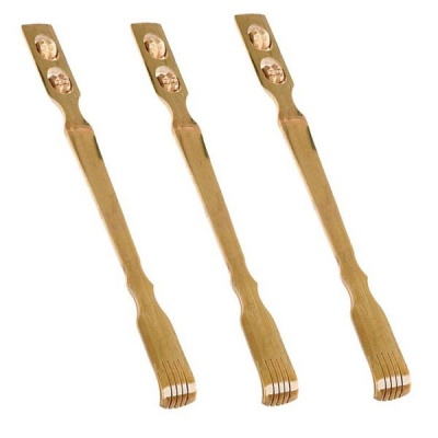 Photo of Bamboo Back Scratcher With Massage Wheel