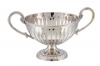 Decorative Round Flower Bowl with Handle - Silver Plated Photo