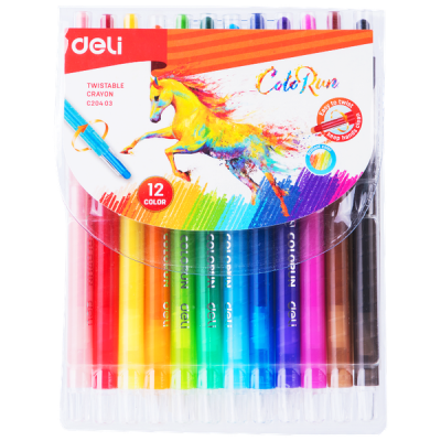 Photo of DELI Retractable Wax Crayons - 12 Piece