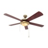 Eurolux Comet Ceiling Fan 5 Blade 52" Antique Brass/Cherry Maple Photo