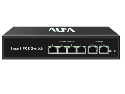 ALFA 6 Port 65W Smart PoE Switch Compact and Efficient Power Distribution