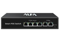 ALFA 6 Port 65W Smart PoE Switch Compact and Efficient Power Distribution