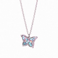 Girls Butterfly Charm Necklace