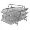 LANDA Wire Mesh Metal Desk Letter Tray Set - 3-Tier - Silver Photo