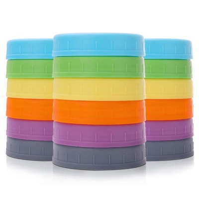 Maisonware Reusable Leakproof Silicone Mason Jar Lids Pack of 18