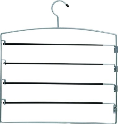 Giftbargains Chrome and Black Space Saver 4 Tier Trouser Hanger