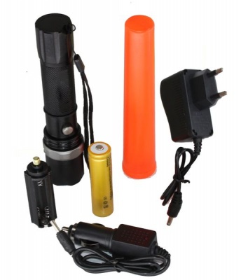 Photo of 18650mAh Rechargeable 3 Mode Traffic Control Torch with Signal Wand QS102