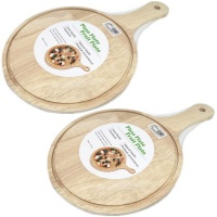 Home Mart 2 x Pizza Board Serving Plate Cutting Board Premium Meranti Wood