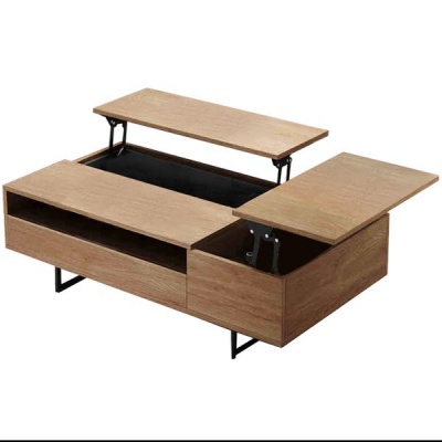 Photo of Soul Lifestyle Pop-Out Coffee Table with Hidden Storage Compartment and Pull Out Draw