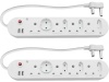 Multi Plug 4x16A 4x5A 2xUSB 0.5m Cord 2 Pack: MP-08WU Photo