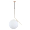 Zebbies Lighting - Fleur Lrg - Champagne Gold Pendant with White Glass Photo
