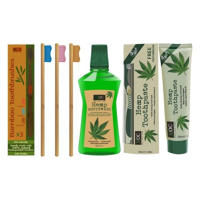 Xpel Oral Care Bamboo brush Hemp Oil Mouthwash Organic Hemp Toothpaste