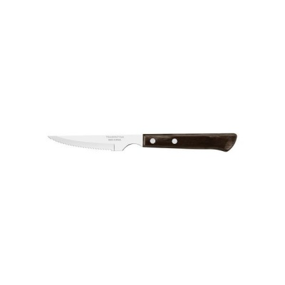 Photo of Tramontina Dishwasher Safe 10cm Serrated Steak Knife with Brown Handle
