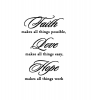 Graceful Accessories Wall Vinyl - Faith Love Hope Photo