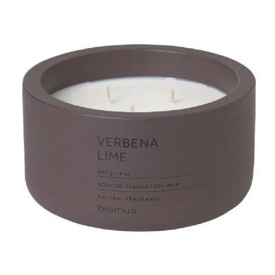Photo of blomus Scented Candle: Verbena Lime in Plum Colour Container Fraga 13cm