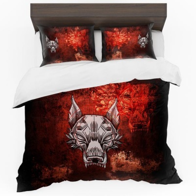 Photo of Print with Passion Rustic Mechanical Wolf Duvet Cover Set