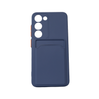 Samsung Solid Phone Case with Card Slot For Galaxy S23 Blue