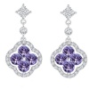 Civetta Spark Lucky Clover Earring- Swarovski Tanzanite Rosegold Photo