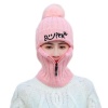 Ladies Beanies and Scarfs Fur Ball Knitted Warm Neck Style with Zipper Photo