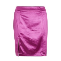 Quiz Ladies Purple Satin Mini Skirt Purple