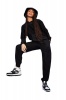 I Saw it First - Ladies Black Loopback Chevron Colour Block Hoodie And Joggers Set Photo
