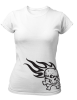 PepperSt Ladies White T-Shirt - Black Flame Photo