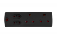 Electricmate 2X16AMP 2x5 3 Pin Adaptor Black