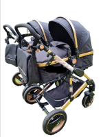 Belecoo Twin Baby Stroller Black