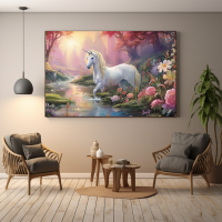 Canvas Wall Art Magical Unicon Meadow BK0043