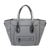 Blackcherry Trapeze Tote with Snake Trim Detail Photo