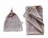 Petit Bunny - Swaddle Blanket & Top Knot Beanie - Natural Photo