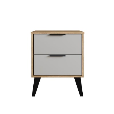 Bella Casa Nightstand with 2 Drawers Mel Off White