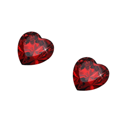 Photo of ZETARA JEWELLERY Czech Crystal Ruby Heart Earrings