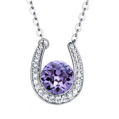 Photo of Stella Luna Horseshoe necklace- Swarovski Tanzanite Crystal Rosegold