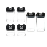 6 piecess Transparent Stackable Food Storage Containers With Leak Proof Lid