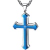 GX1360 Stainless Steel 65g Cross Pendant Necklace Heavy Chain Photo