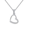 Embellished -925 Sterling Silver Zirconia Round Pendant Necklace Photo