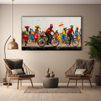 Canvas Wall Art Rural Bicycle Parade BK0219