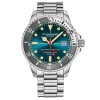 Men's Stainless Steel Automatic Watch Turquoise Face 20 ATM Gray Bezel Photo