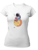 PepperSt Ladies White T-Shirt - Moon Man Photo