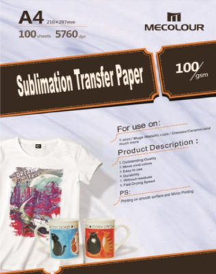 MECOLOUR TT HTPA4 Heat Transfer A4 Paper 100 Sheets
