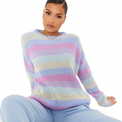 Photo of I Saw it First - Ladies Lilac Striped Oversized Jumper