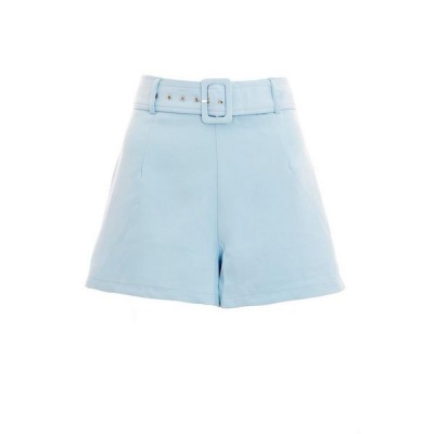 Photo of Quiz Ladies Pale Blue Belted Shorts