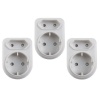 Selectrix 3 Pack : Plug Adaptor - White - 1 x Round 2 pin 16A with 1 x 2 pin 5A Photo