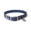 Valgray Dog Fashion PVC Nylon Midnight Blue Collar with ID Tag and Broach Photo