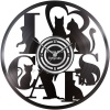 Pappa Joe - Custom Vinyl Wall Clock: I Love Cats Photo