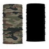 Face-Neck Warmer Bandana Face Shield Green Camo and Black Set of 2 Photo
